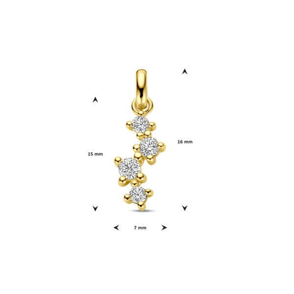 hanger zirkonia 14K geelgoud - Afbeelding 4