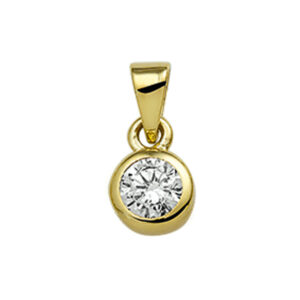 hanger zirkonia 14K geelgoud