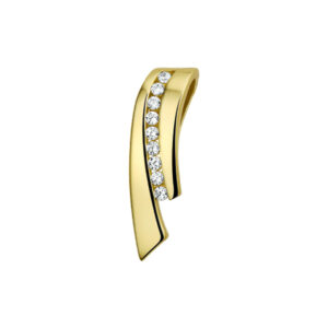 hanger zirkonia 14K geelgoud