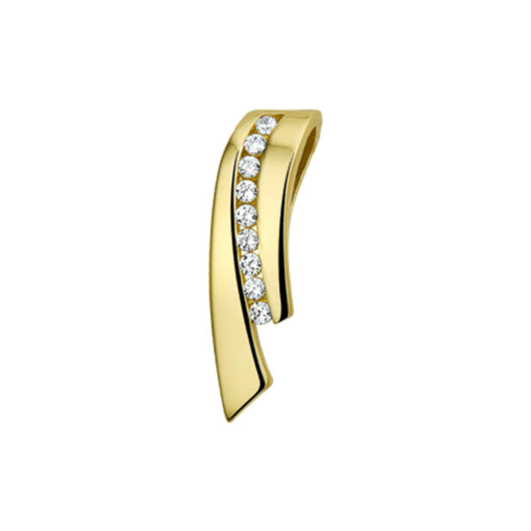 hanger zirkonia 14K geelgoud