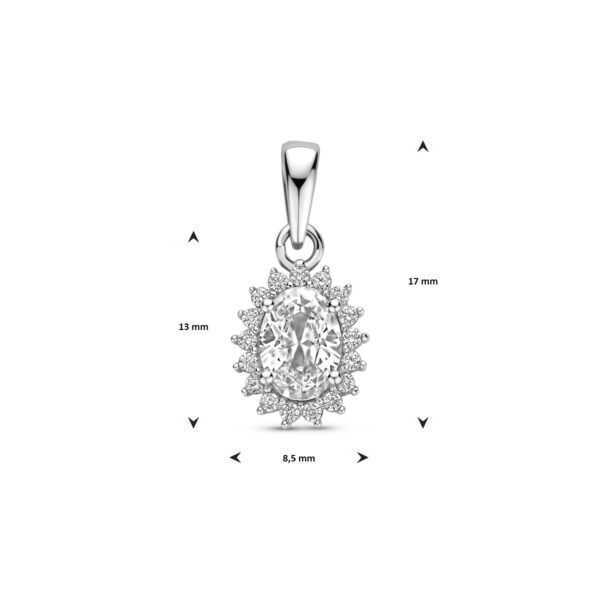 hanger zirkonia 17 mm zilver gerhodineerd - Afbeelding 4
