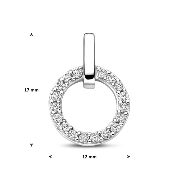 hanger zirkonia 17mm zilver gerhodineerd - Afbeelding 4