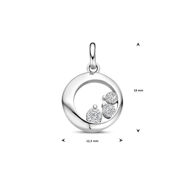 hanger zirkonia 18 mm zilver gerhodineerd - Afbeelding 4
