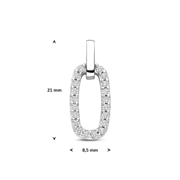 hanger zirkonia 21 mm zilver gerhodineerd - Afbeelding 4