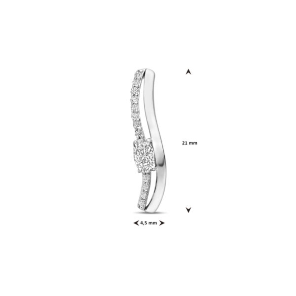 hanger zirkonia 21 mm zilver gerhodineerd - Afbeelding 4