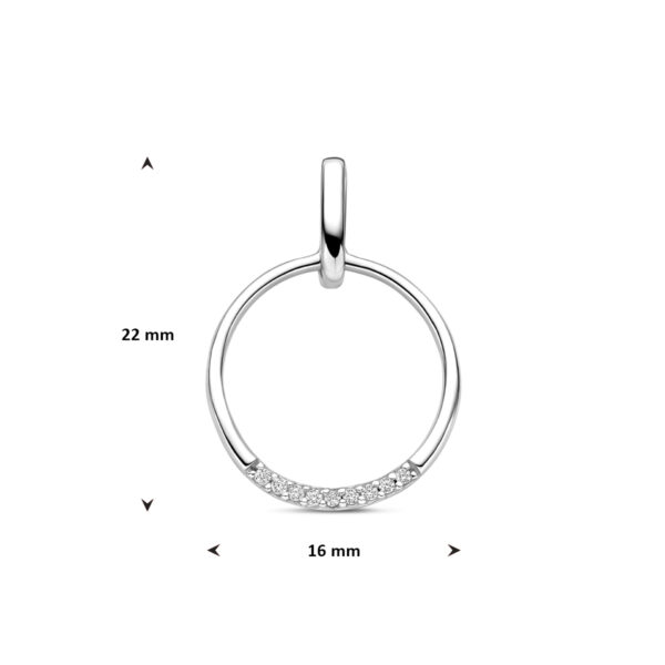 hanger zirkonia 22 mm zilver gerhodineerd - Afbeelding 4