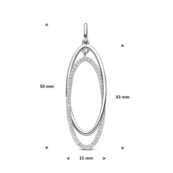 hanger zirkonia 50 mm zilver gerhodineerd - Afbeelding 4