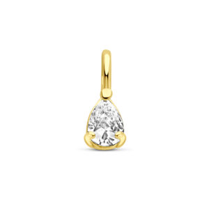 hanger zirkonia 8,5 mm 14K geelgoud
