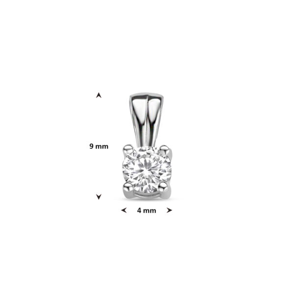 hanger zirkonia 9 mm zilver gerhodineerd - Afbeelding 4