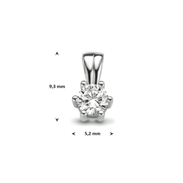 hanger zirkonia 9,3 mm zilver gerhodineerd - Afbeelding 4
