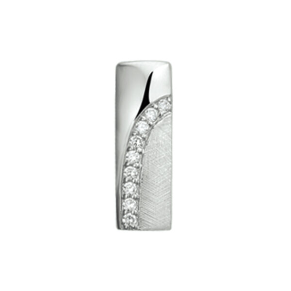 hanger zirkonia en gescratcht zilver gerhodineerd