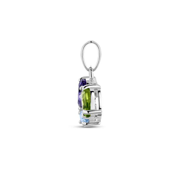 hanger zirkonia en synth. edelstenen zilver gerhodineerd - Afbeelding 3