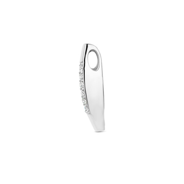 hanger zirkonia gescratcht zilver gerhodineerd - Afbeelding 3