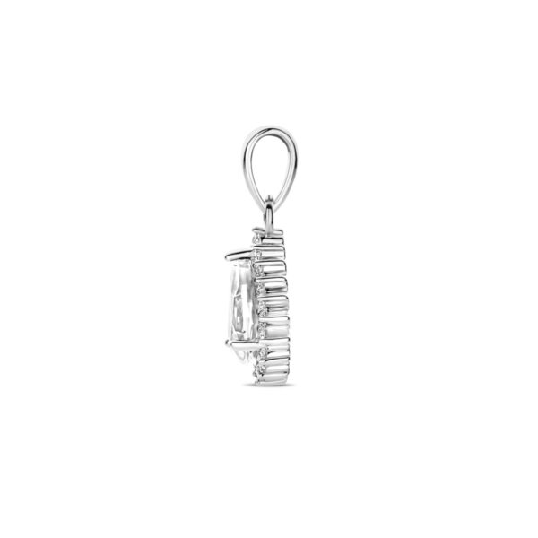 hanger zirkonia halo 19 mm zilver gerhodineerd - Afbeelding 3