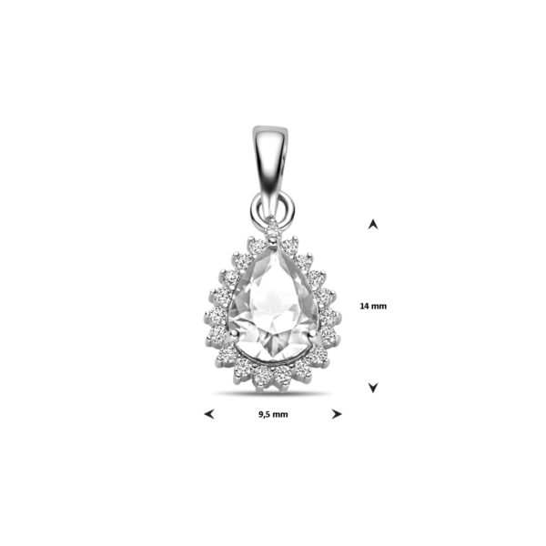 hanger zirkonia halo 19 mm zilver gerhodineerd - Afbeelding 4