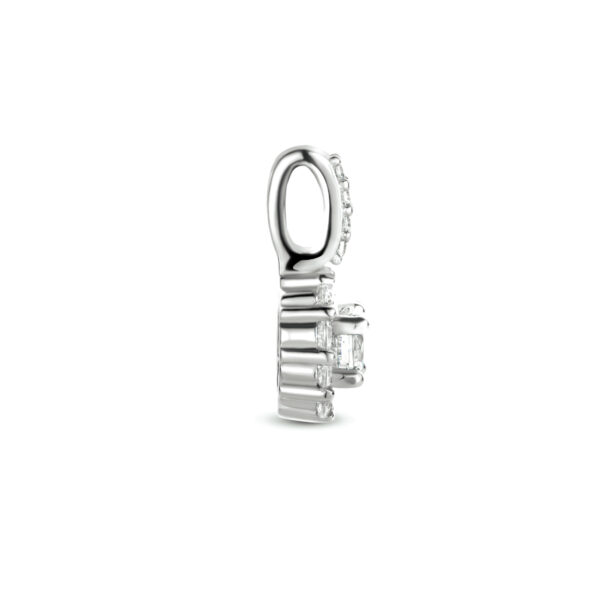 hanger zirkonia halo zilver gerhodineerd - Afbeelding 2