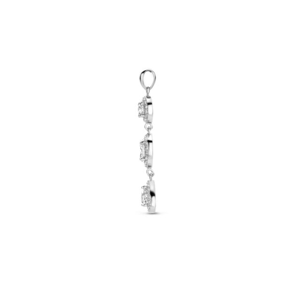 hanger zirkonia halo zilver gerhodineerd - Afbeelding 3