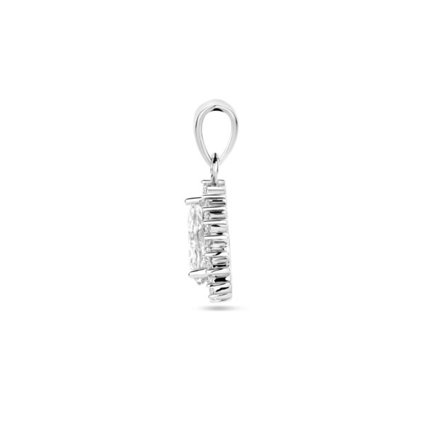 hanger zirkonia halo zilver gerhodineerd - Afbeelding 3
