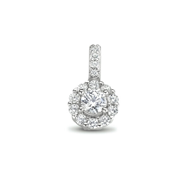 hanger zirkonia halo zilver gerhodineerd