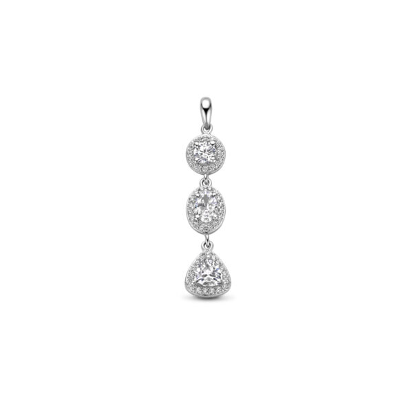 hanger zirkonia halo zilver gerhodineerd