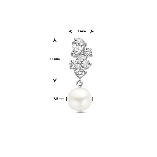 hanger zirkonia parel zilver gerhodineerd - Afbeelding 4