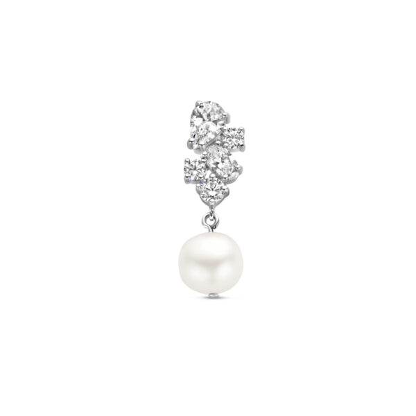 hanger zirkonia parel zilver gerhodineerd