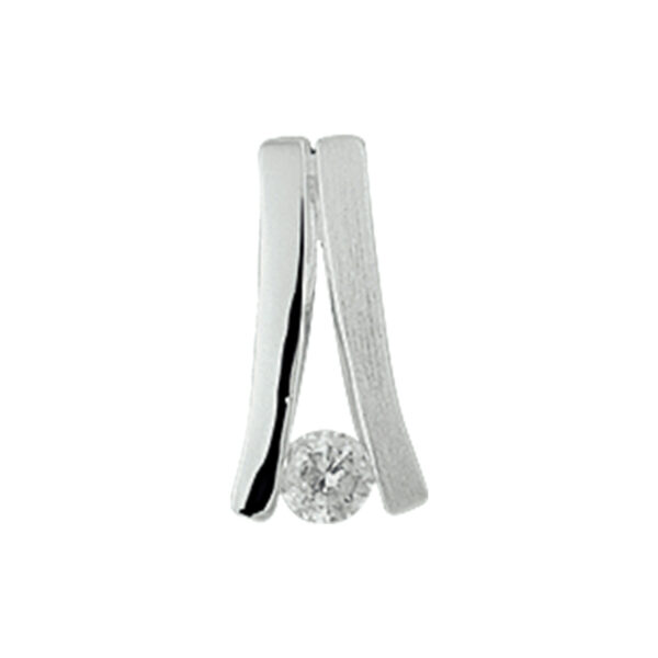 hanger zirkonia poli/mat zilver gerhodineerd