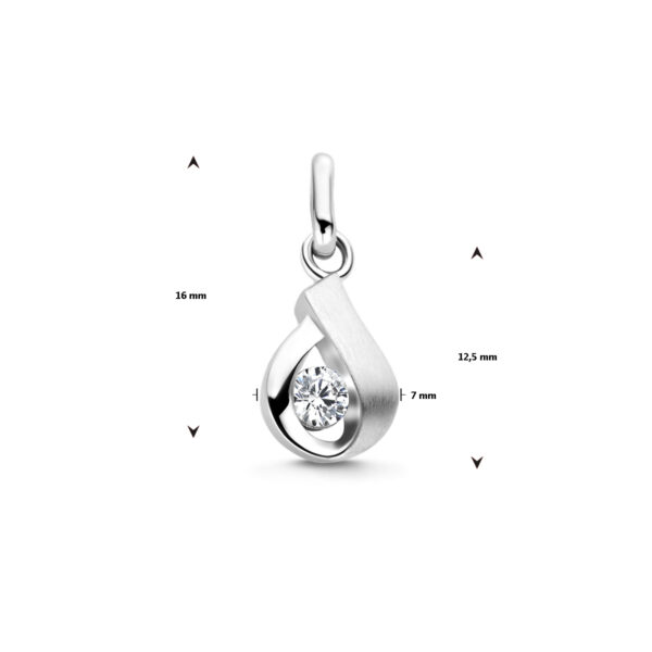 hanger zirkonia poli/mat zilver gerhodineerd - Afbeelding 4
