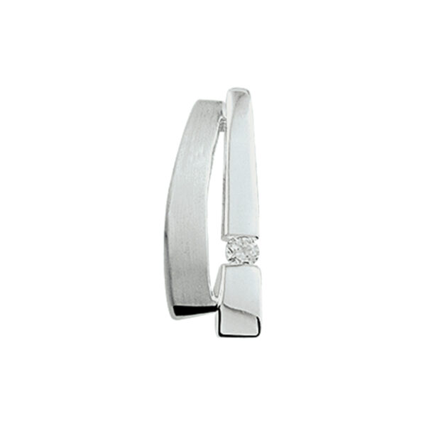 hanger zirkonia poli/mat zilver gerhodineerd
