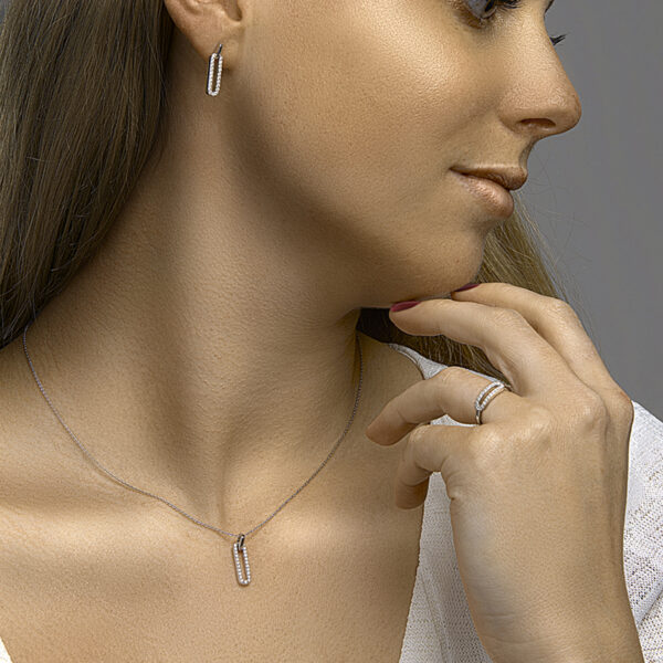 hanger zirkonia zilver gerhodineerd - Afbeelding 3
