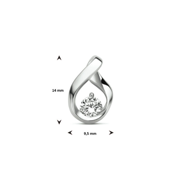 hanger zirkonia zilver gerhodineerd - Afbeelding 3