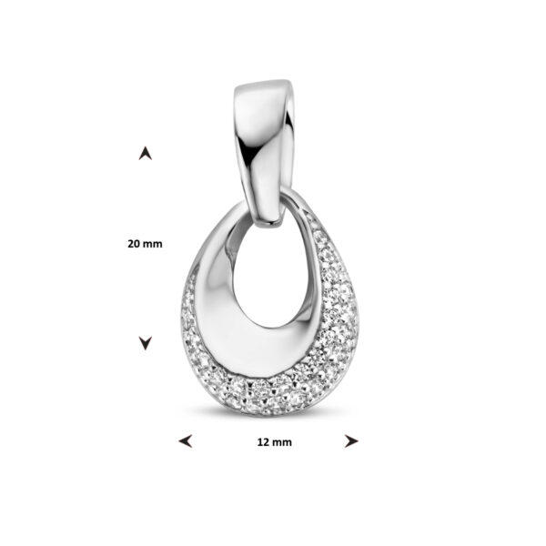 hanger zirkonia zilver gerhodineerd - Afbeelding 4