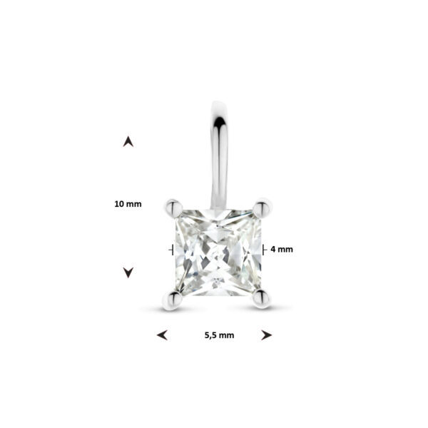 hanger zirkonia zilver gerhodineerd - Afbeelding 4