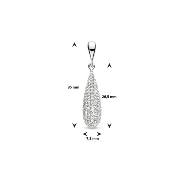 hanger zirkonia zilver gerhodineerd - Afbeelding 4