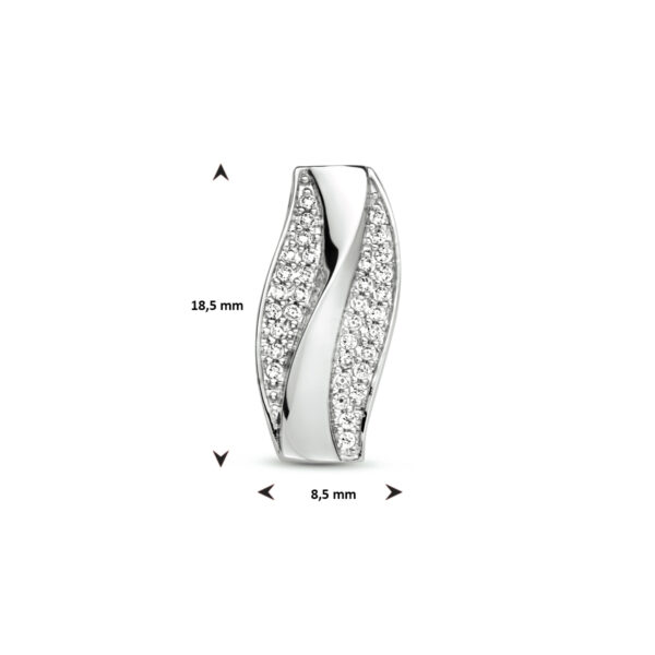 hanger zirkonia zilver gerhodineerd - Afbeelding 4
