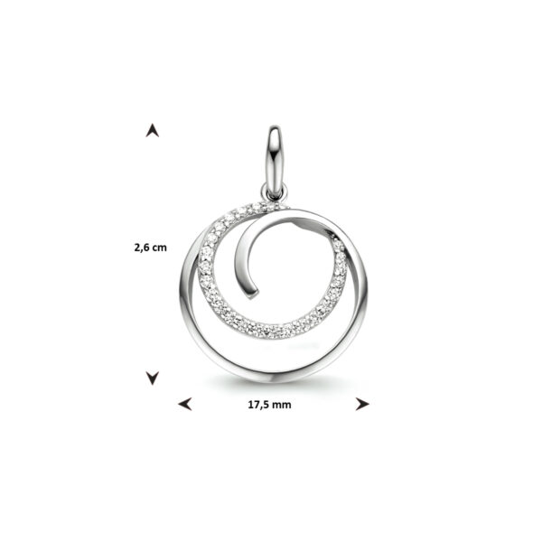 hanger zirkonia zilver gerhodineerd - Afbeelding 4