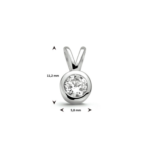 hanger zirkonia zilver gerhodineerd - Afbeelding 4