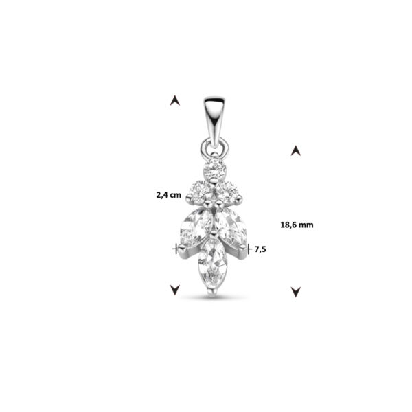 hanger zirkonia zilver gerhodineerd - Afbeelding 4