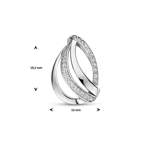 hanger zirkonia zilver gerhodineerd - Afbeelding 4