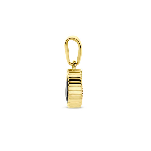 hanger zwart zirkonia 14 mm 14K geelgoud - Afbeelding 3