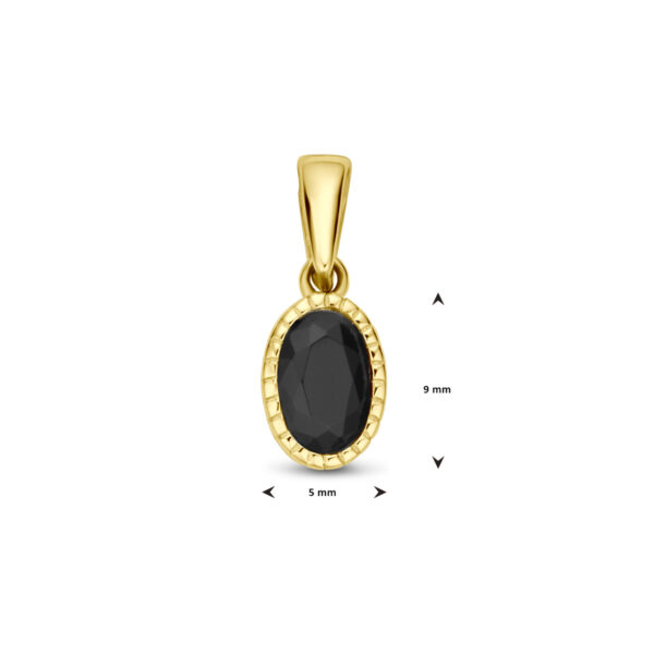 hanger zwart zirkonia 14 mm 14K geelgoud - Afbeelding 4