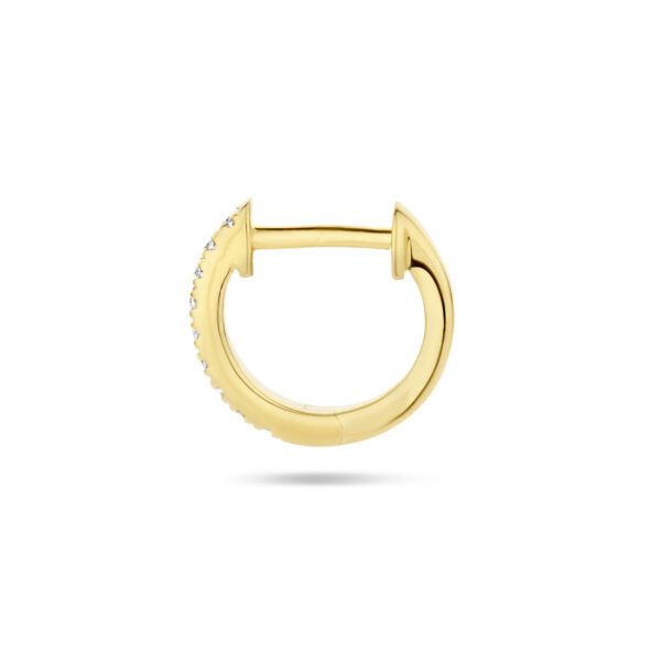 klapoorring diamant 0.03ct h si 9,5 mm per stuk 14K geelgoud - Afbeelding 3