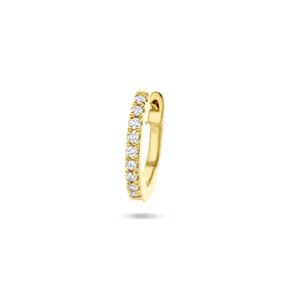 klapoorring diamant 0.03ct h si 9,5 mm per stuk 14K geelgoud