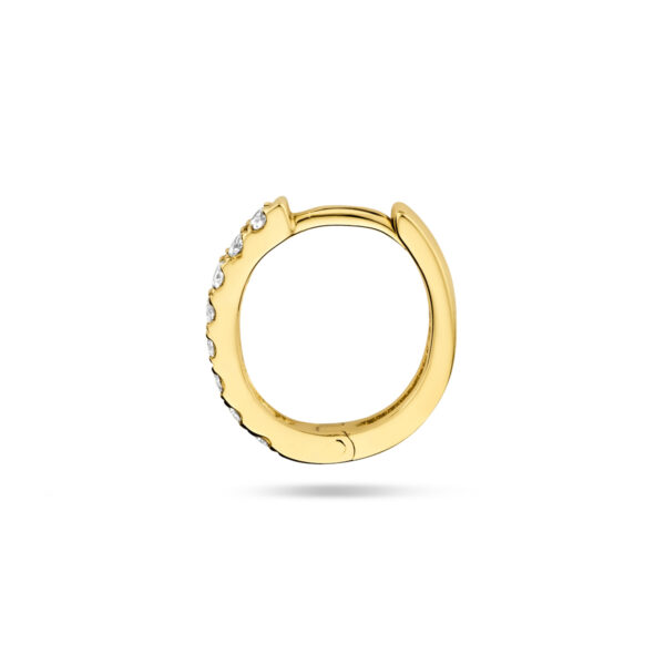 klapoorring diamant 0.075ct g si per stuk 14K geelgoud - Afbeelding 3