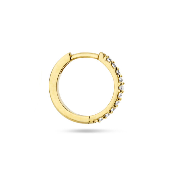 klapoorring diamant 0.11ct h p1 per stuk 14K geelgoud - Afbeelding 3