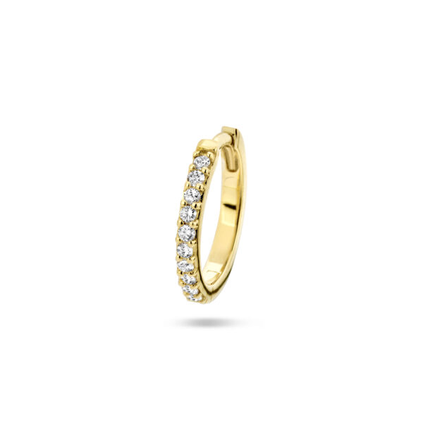 klapoorring diamant 0.11ct h p1 per stuk 14K geelgoud