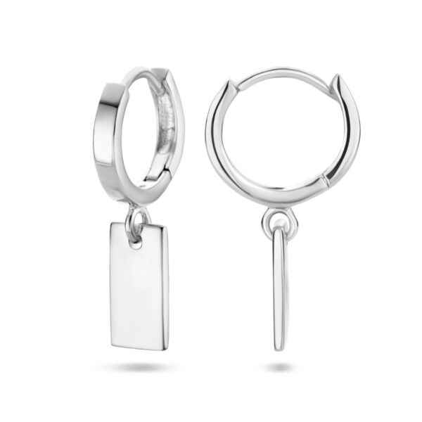 klapoorring hanger rechthoek zilver gerhodineerd - Afbeelding 3