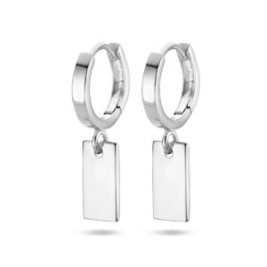 klapoorring hanger rechthoek zilver gerhodineerd