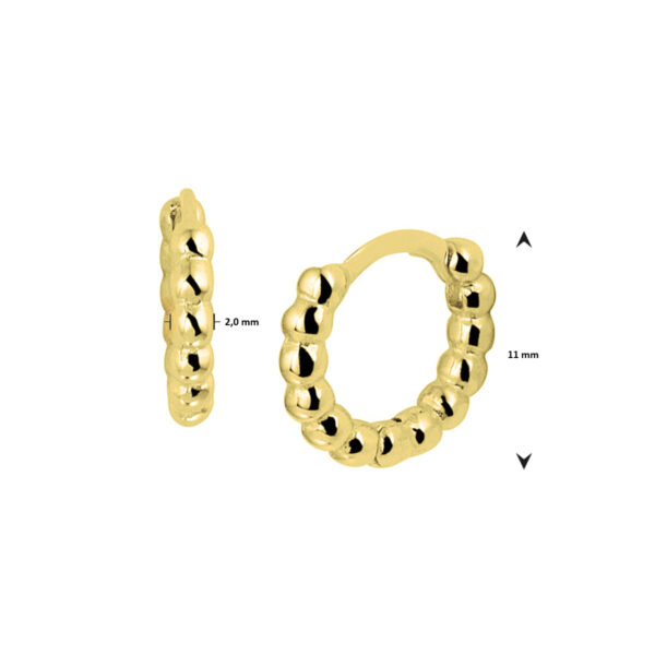 klapoorringen 1 micron 11 mm zilver verguld (geel) - Afbeelding 3