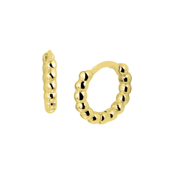 klapoorringen 1 micron 11 mm zilver verguld (geel)